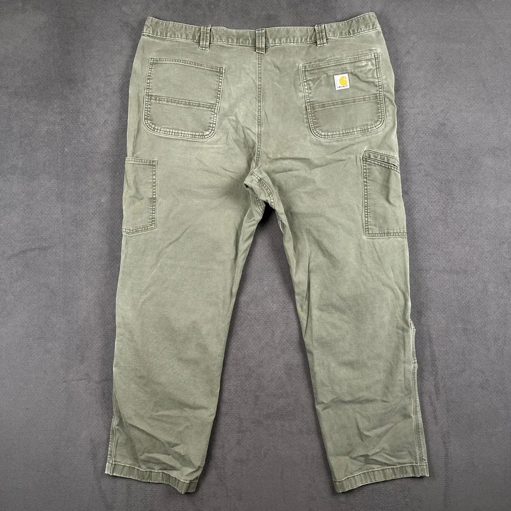 Carhartt Double Front Work Pant Mens 44x32 Green Rugged Flex Relaxed Fit 102802